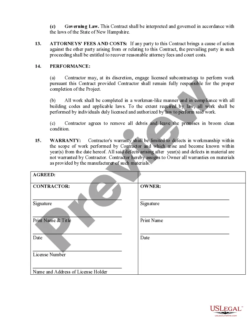 Preview Siding Contract for Contractor