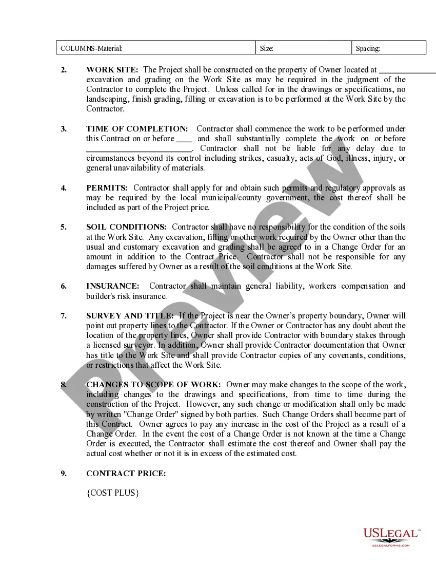 Preview Foundation Contract for Contractor