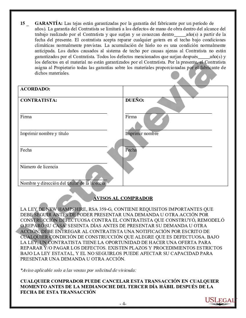 Preview Contrato de techado para contratista