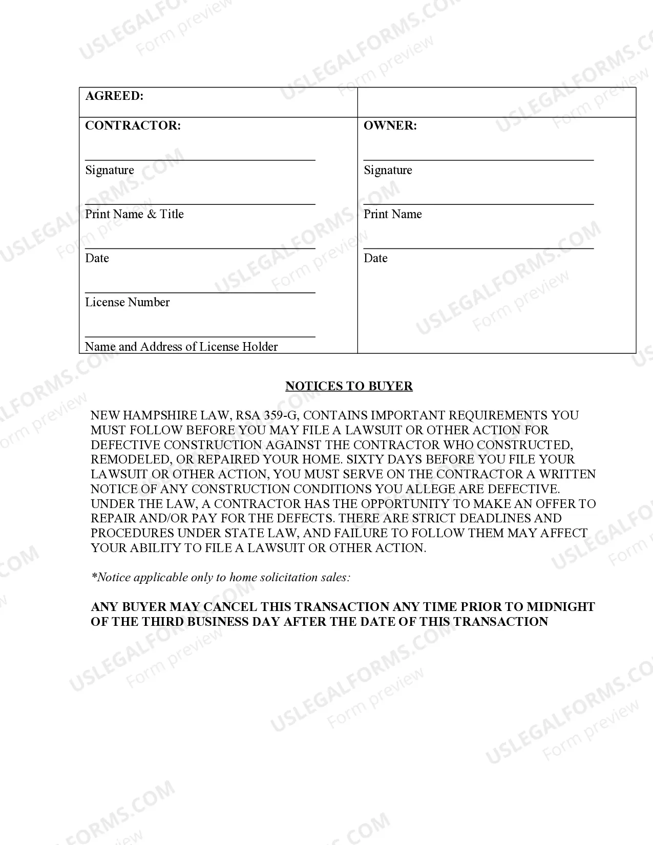 Preview Roofing Contract for Contractor