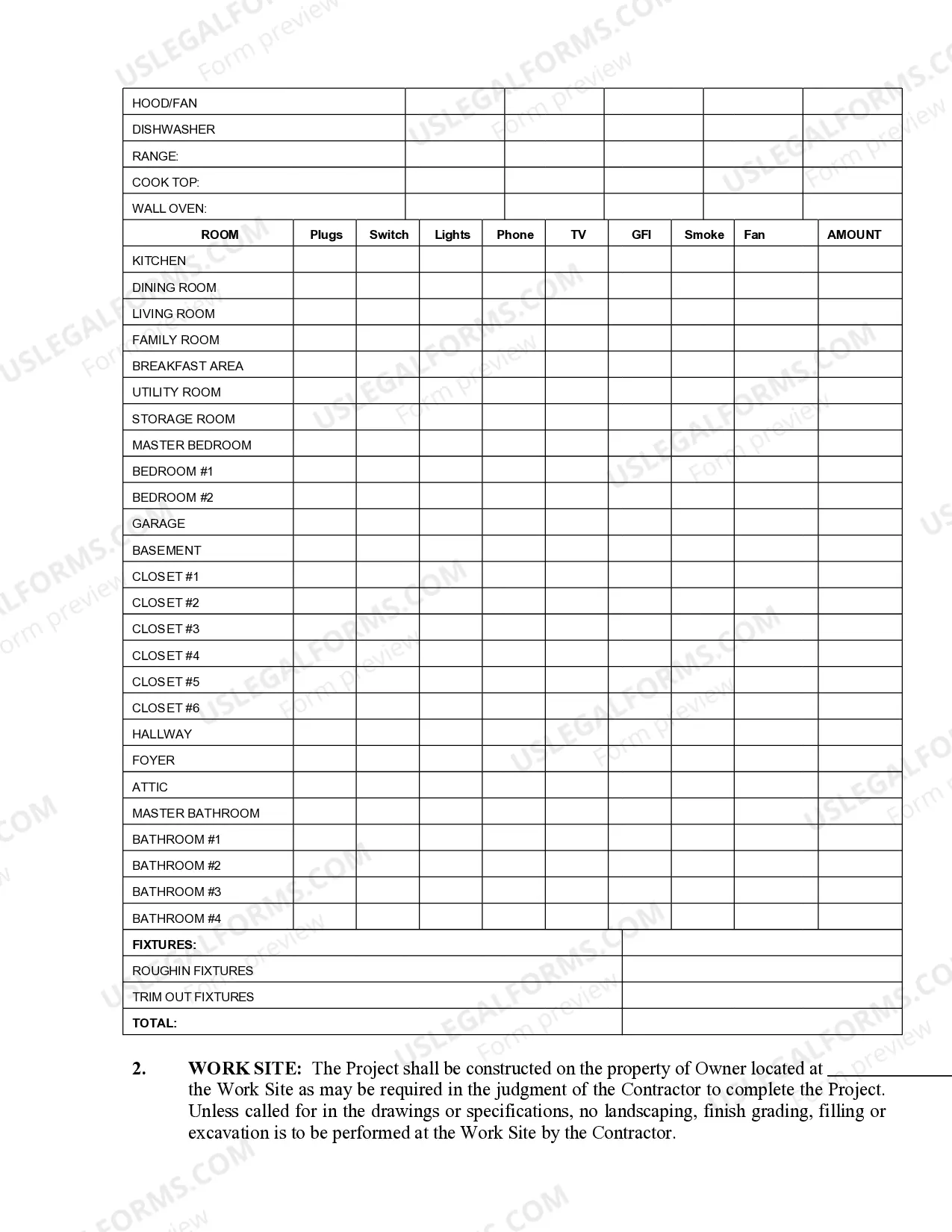Preview Electrical Contract for Contractor