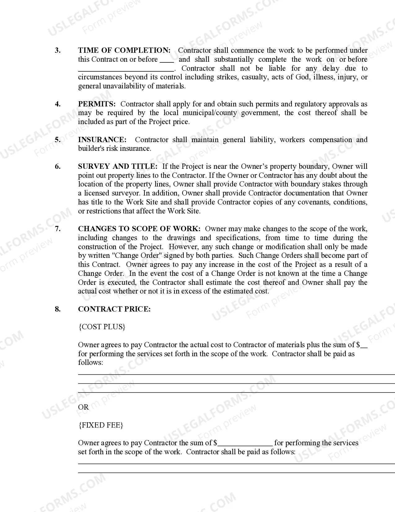 Preview Electrical Contract for Contractor