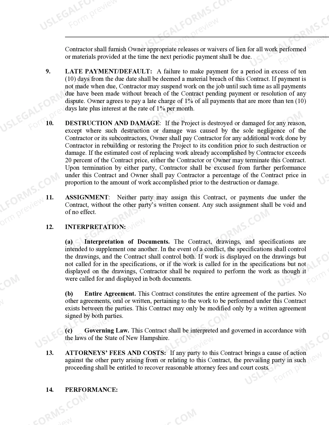 Preview Electrical Contract for Contractor