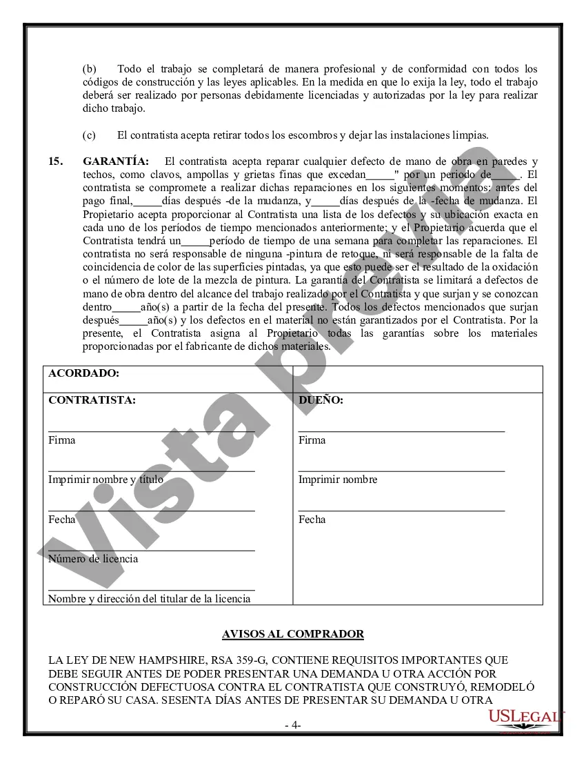 Preview Contrato de paneles de yeso de yeso para contratista