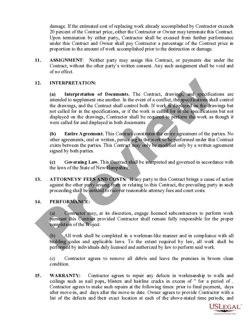 Preview Sheetrock Drywall Contract for Contractor