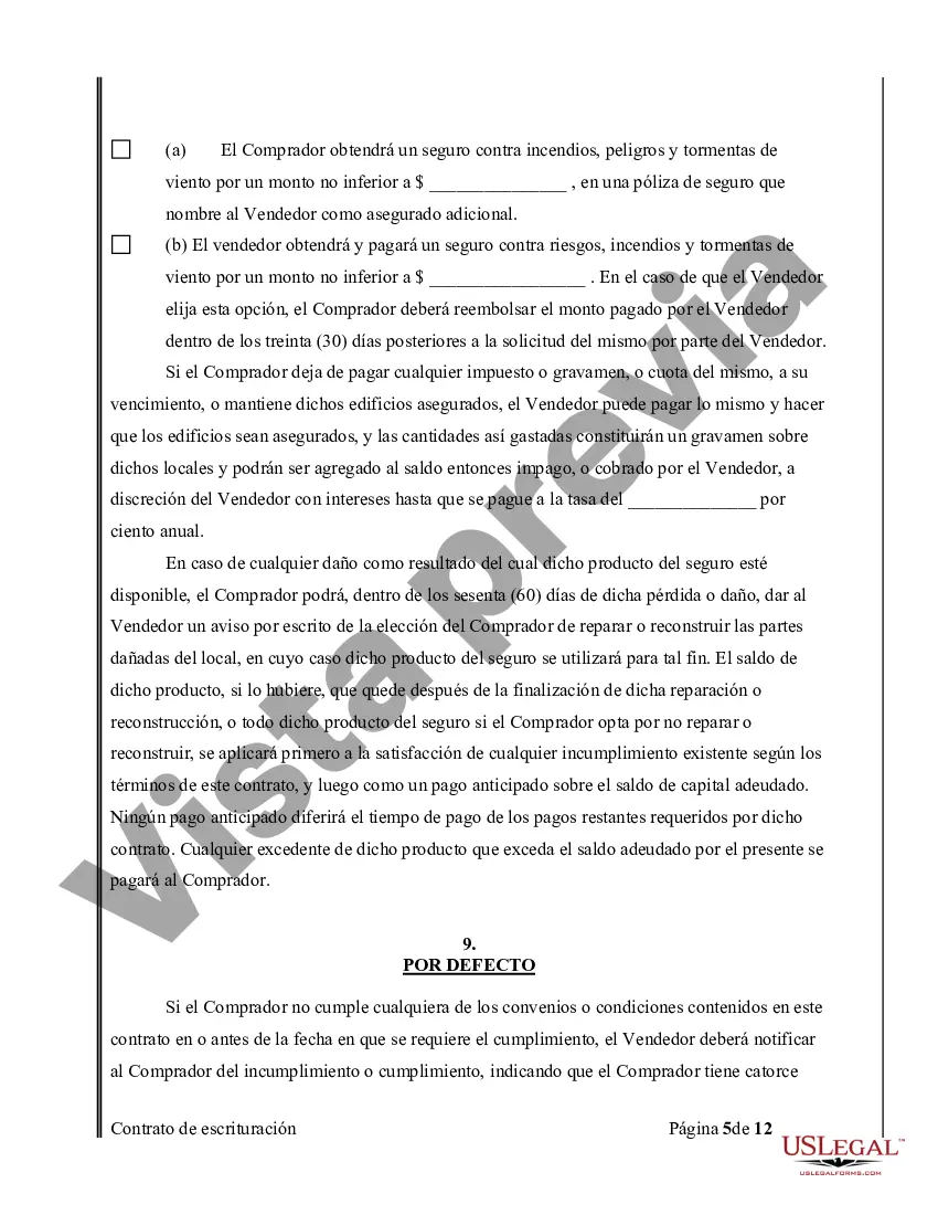Preview Acuerdo o Contrato de Escritura de Venta y Compra de Bienes Raíces a/k/a Terreno o Contrato de Ejecución