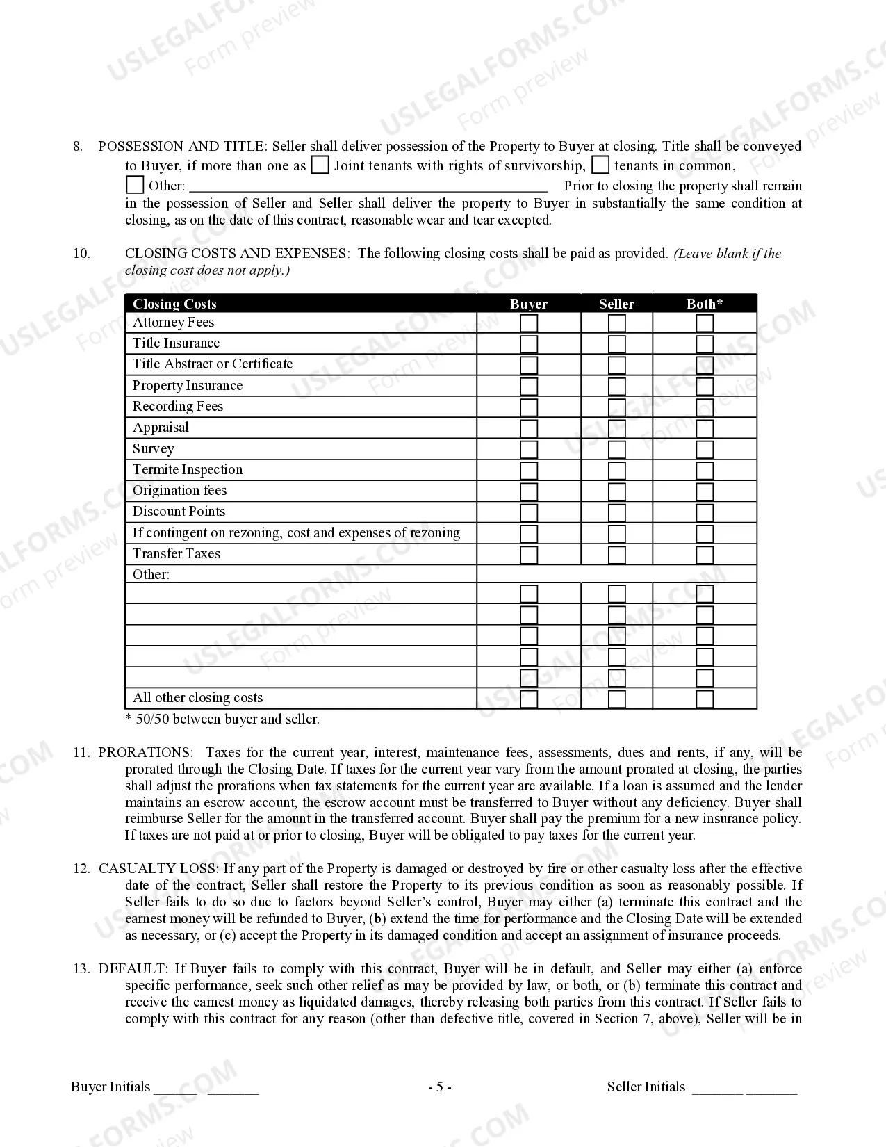 Preview Contract for Sale and Purchase of Real Estate with No Broker for Residential Home Sale Agreement
