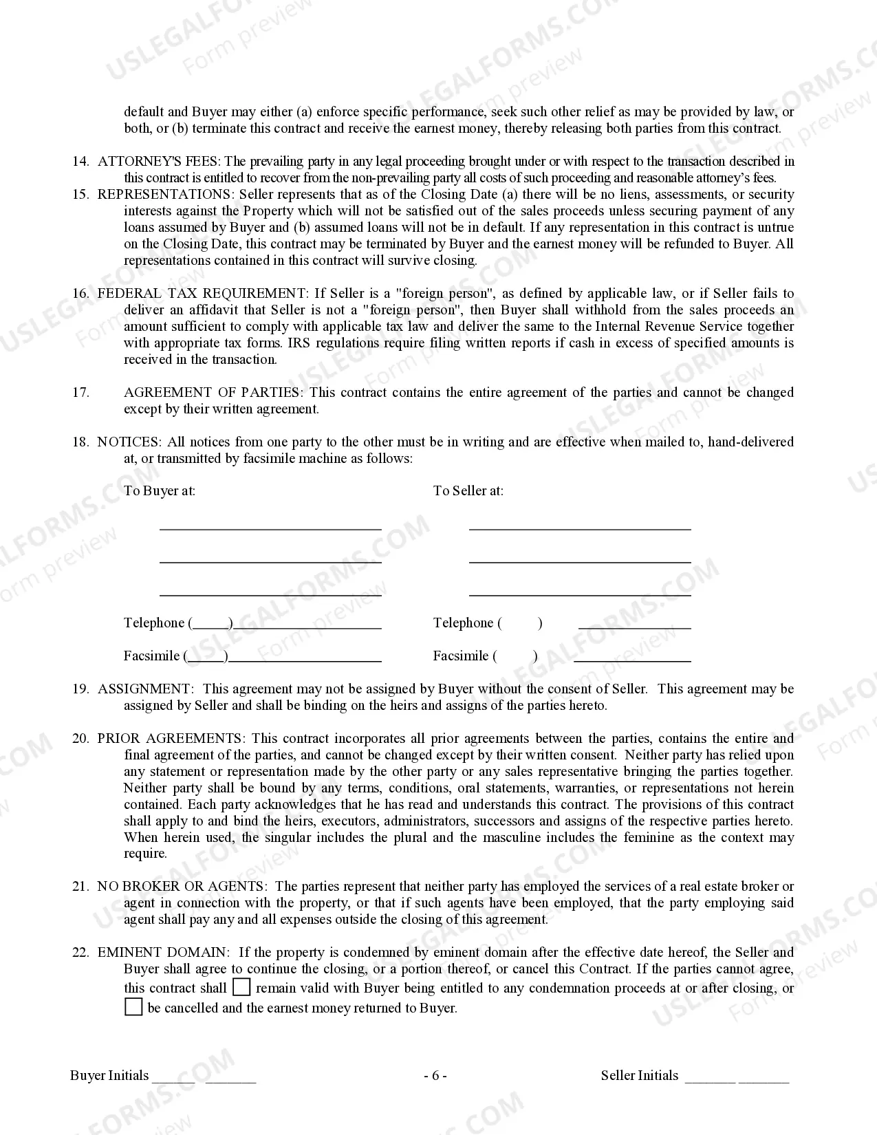 Preview Contract for Sale and Purchase of Real Estate with No Broker for Residential Home Sale Agreement