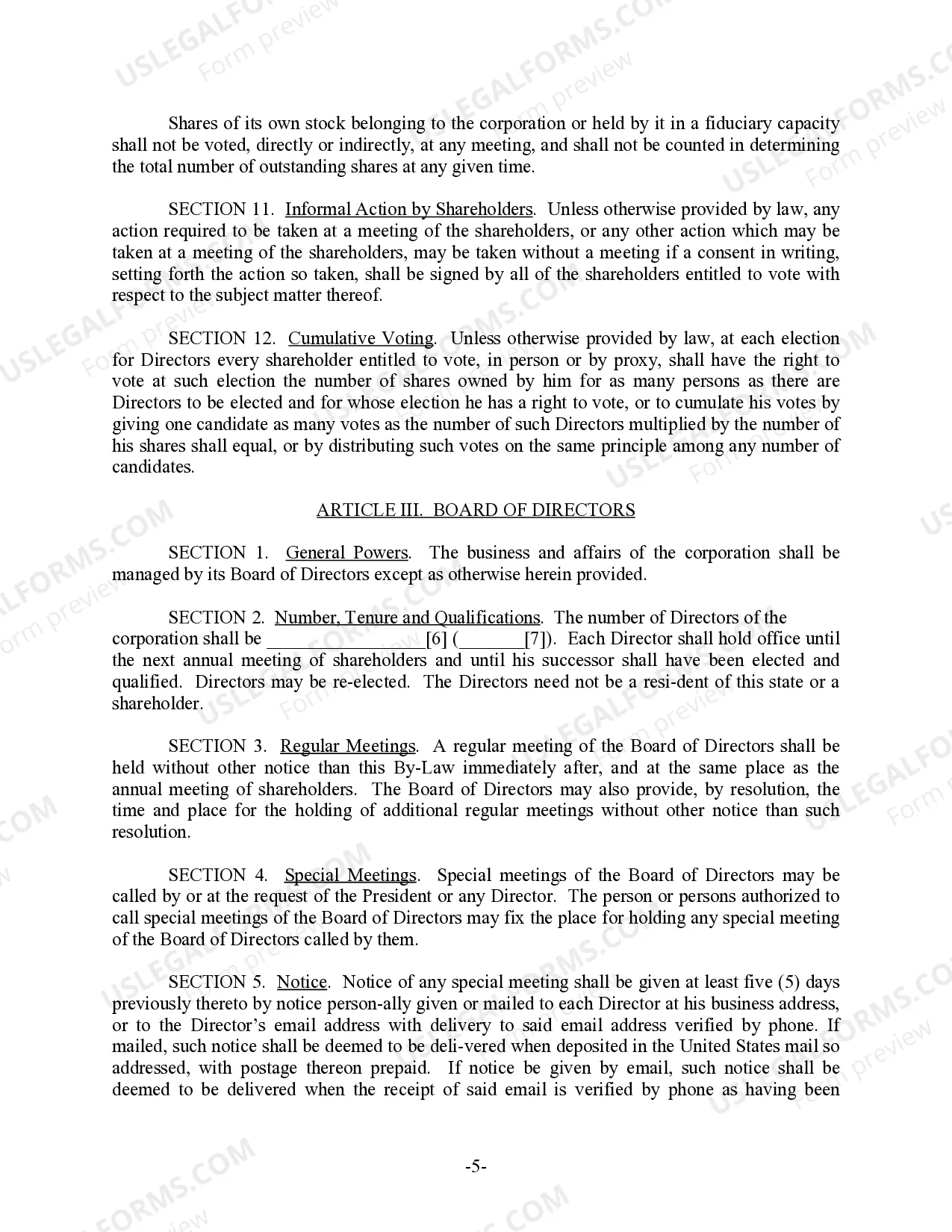 Preview New Hampshire Bylaws for Corporation