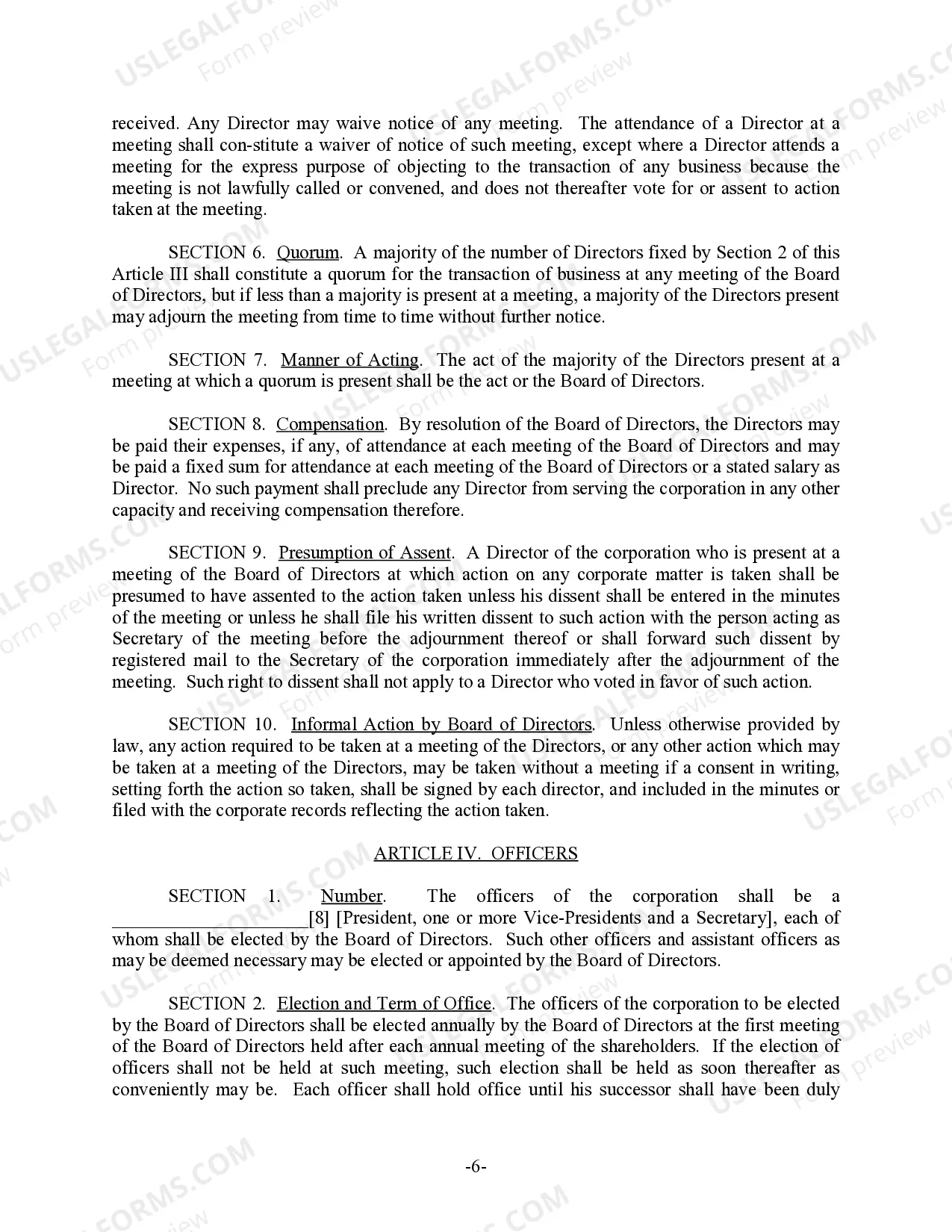 Preview New Hampshire Bylaws for Corporation