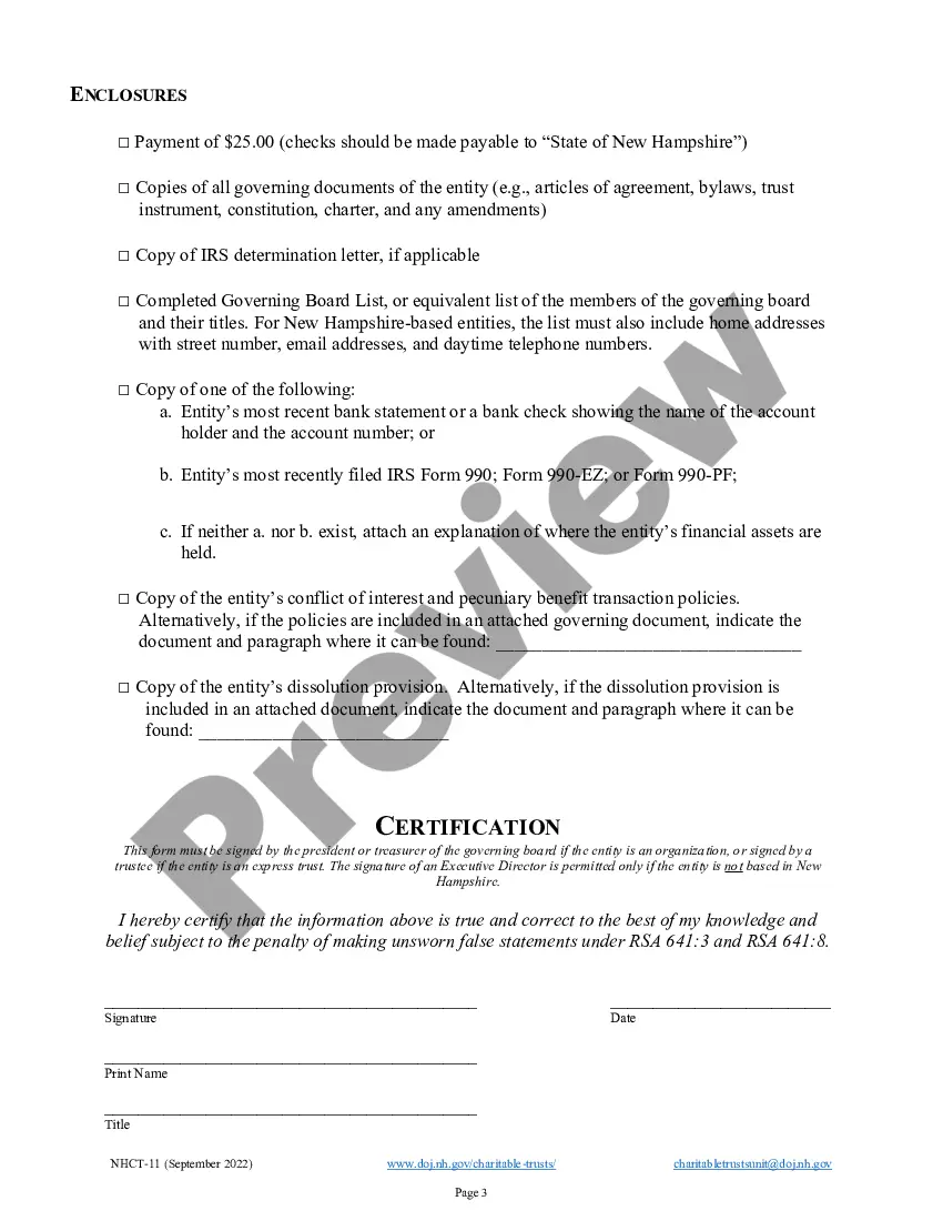 Get New Hampshire Articles of Agreement for Domestic Nonprofit Corporation Preview New Hampshire Articles of Agreement for Domestic Nonprofit Corporation