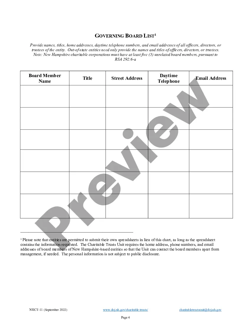 Get New Hampshire Articles of Agreement for Domestic Nonprofit Corporation Preview New Hampshire Articles of Agreement for Domestic Nonprofit Corporation