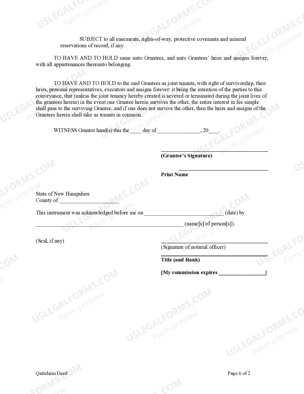 Preview Quitclaim Deed from Individual to Husband and Wife