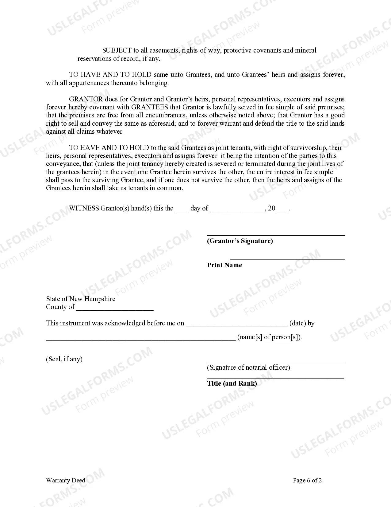 Preview Warranty Deed from Individual to Husband and Wife