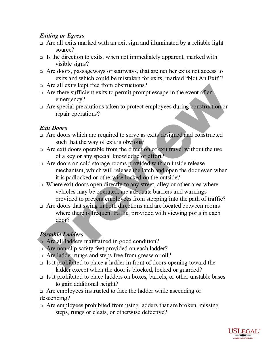 page 3 New Hampshire Self Inspection Checklist preview