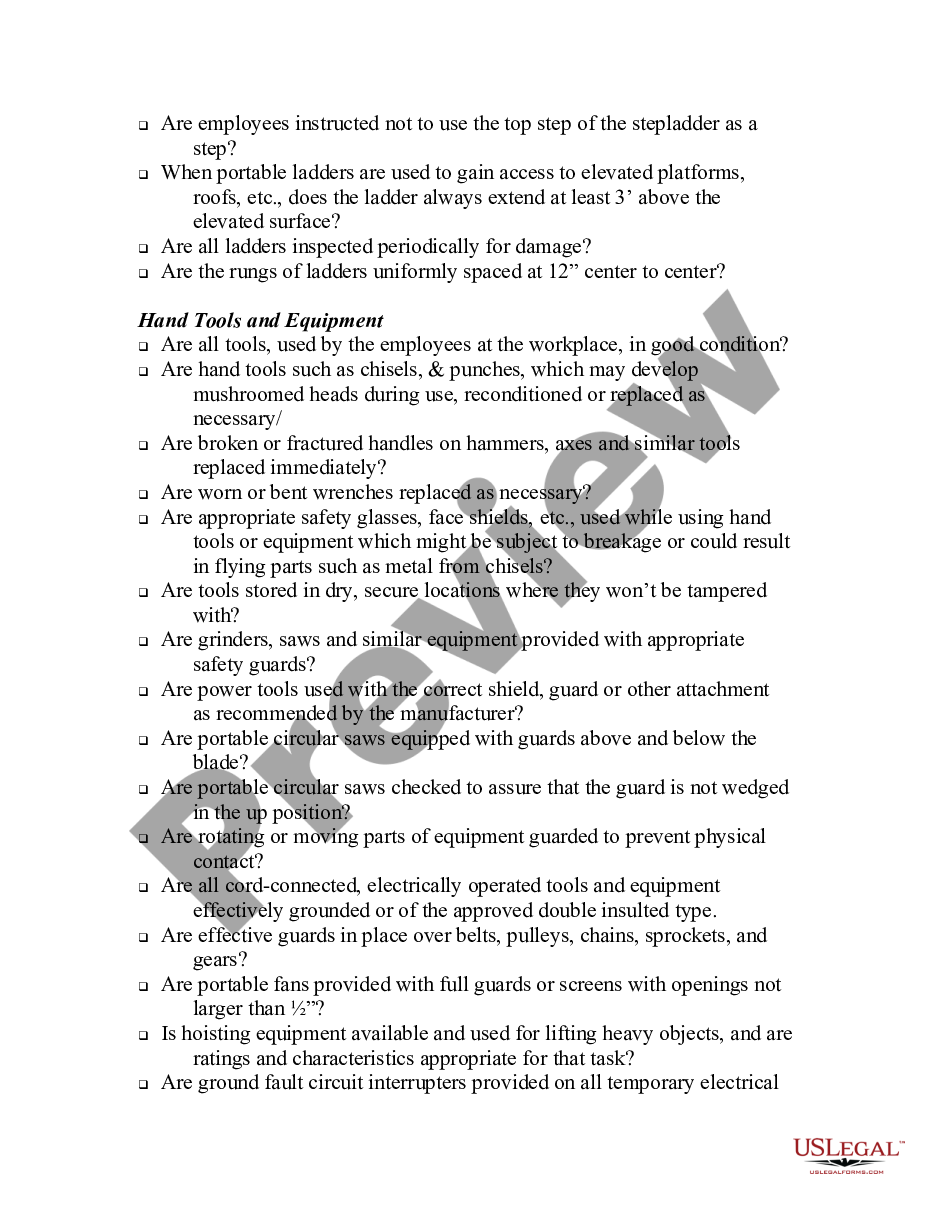page 4 New Hampshire Self Inspection Checklist preview