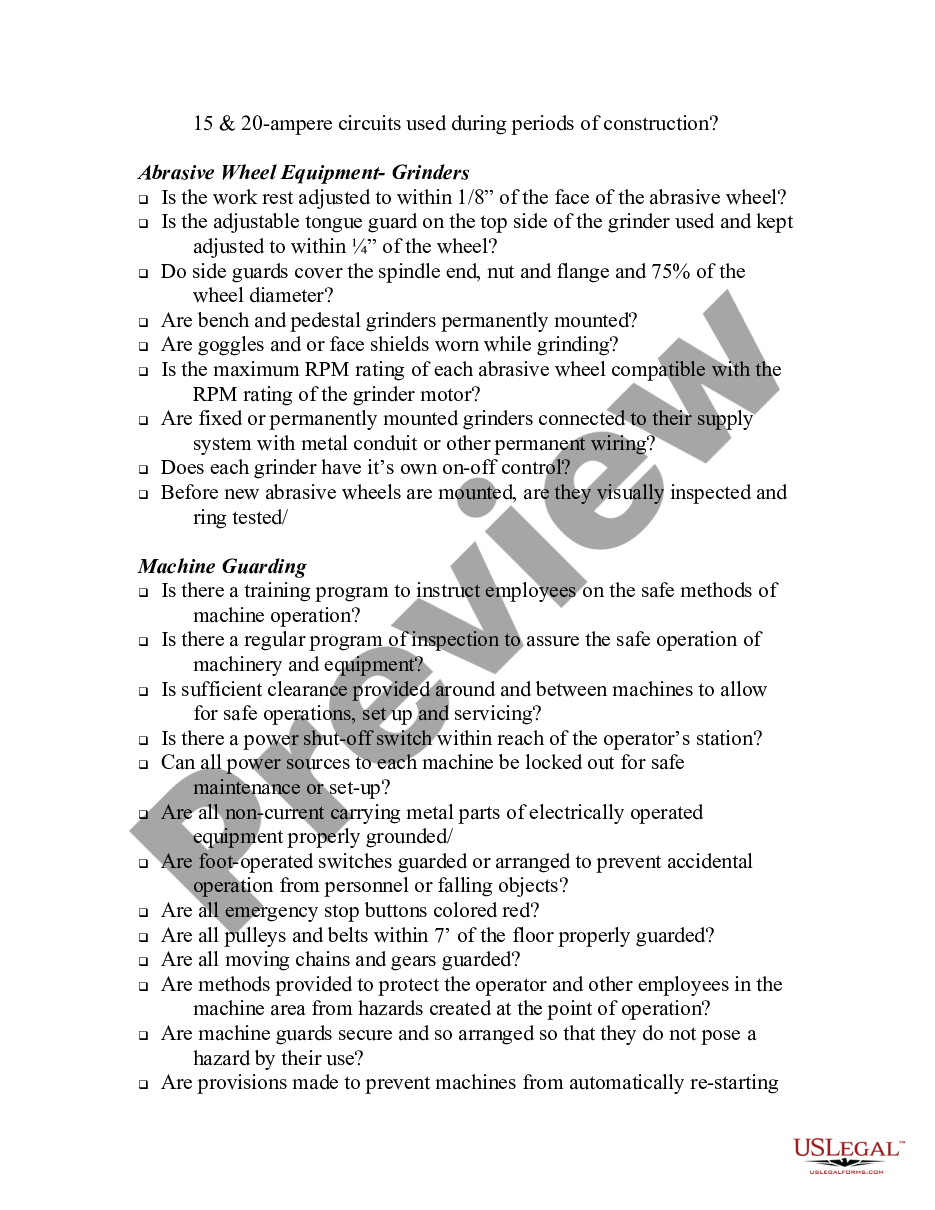 page 5 New Hampshire Self Inspection Checklist preview