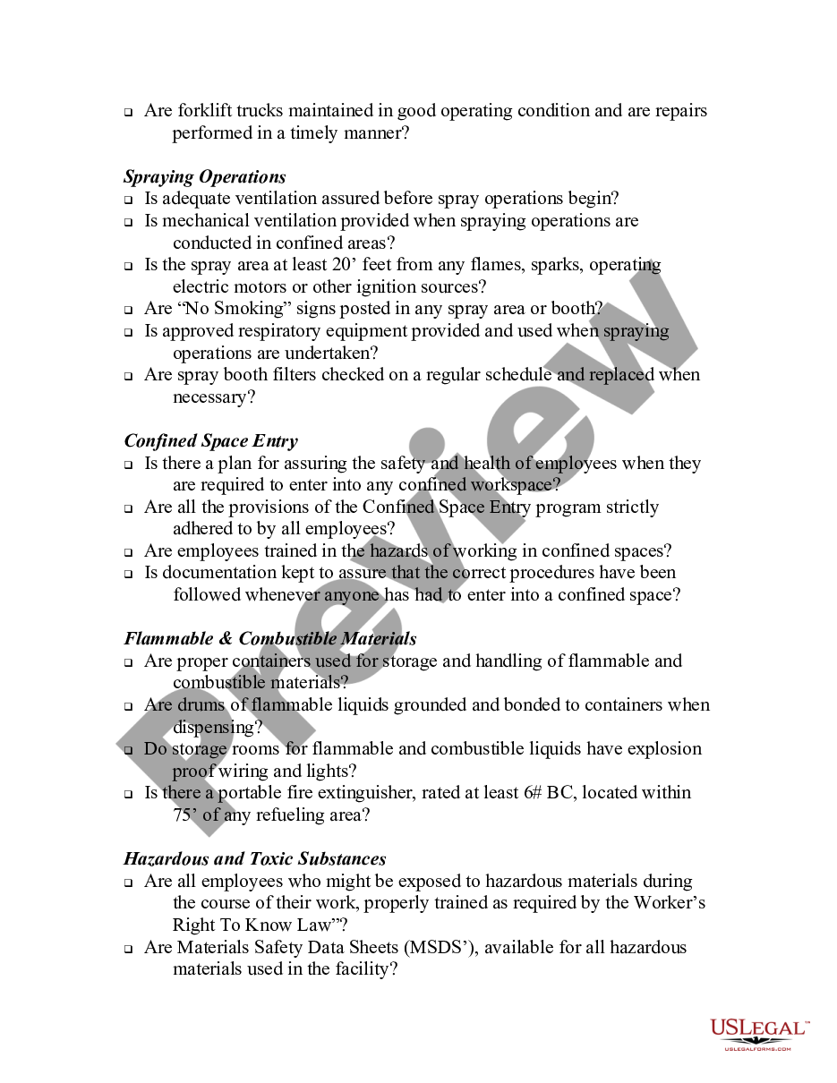 page 7 New Hampshire Self Inspection Checklist preview
