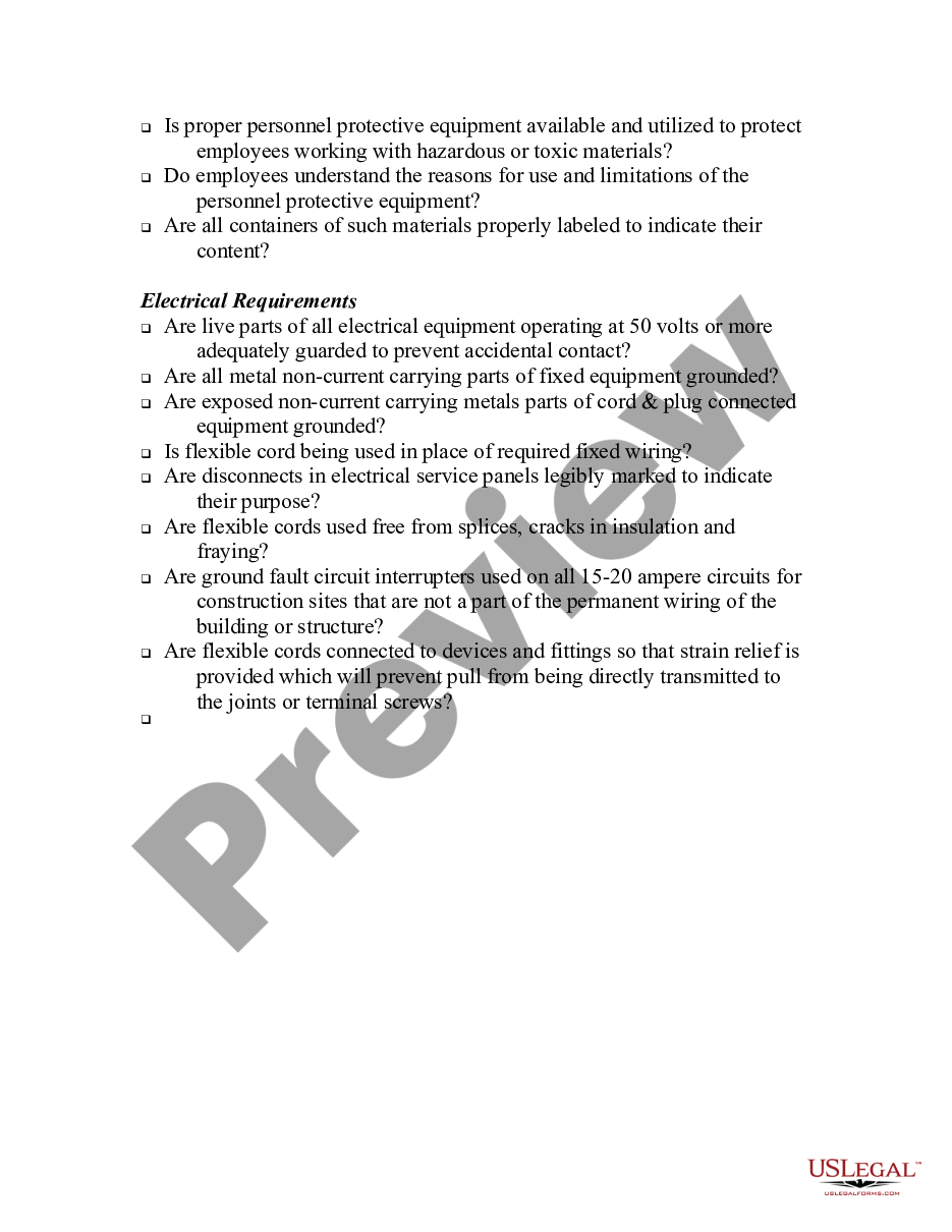 page 8 New Hampshire Self Inspection Checklist preview