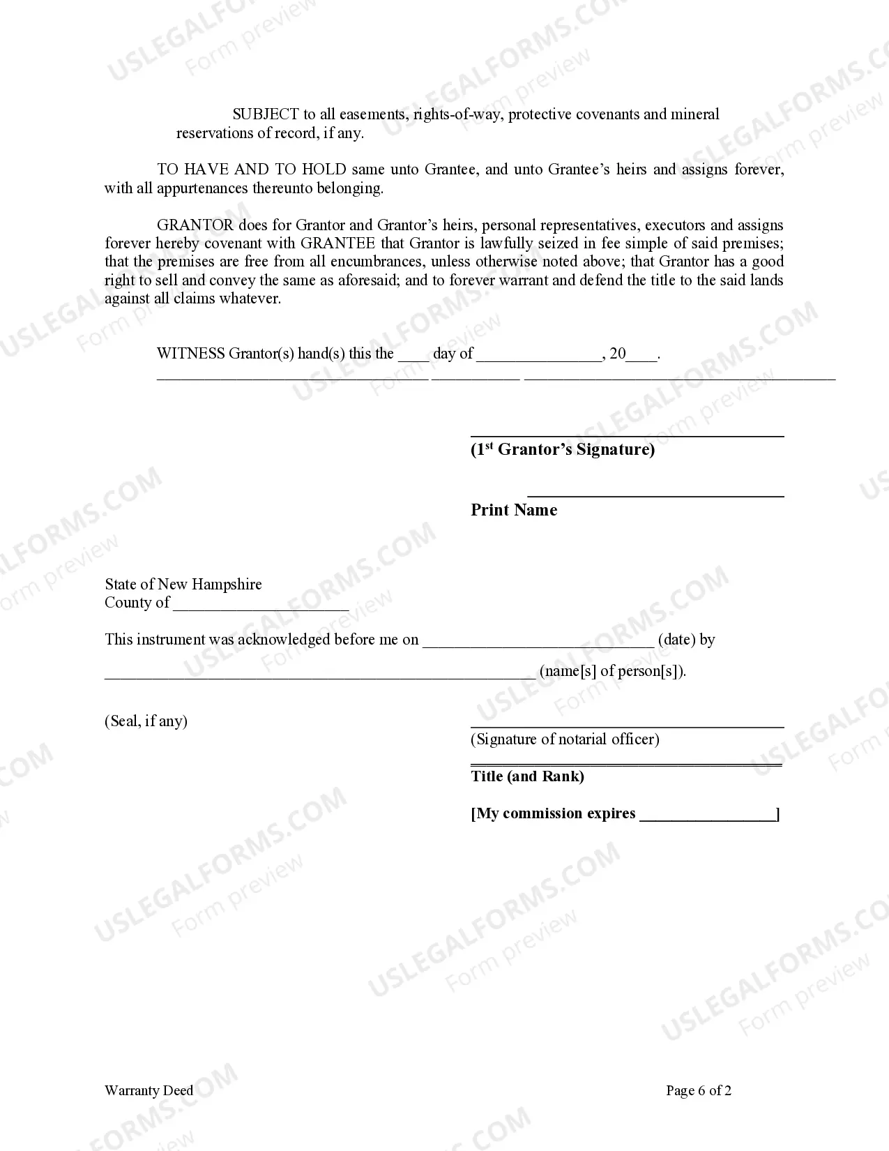 Preview Warranty Deed from Individual to a Trust