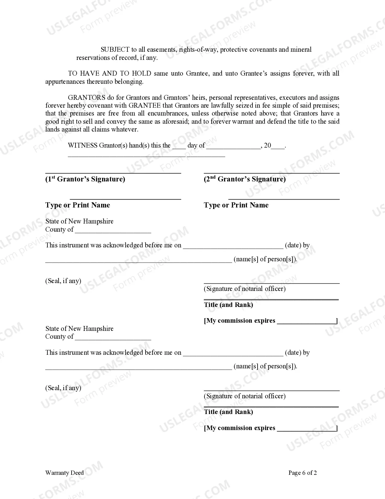 Preview Warranty Deed from Husband and Wife to a Trust