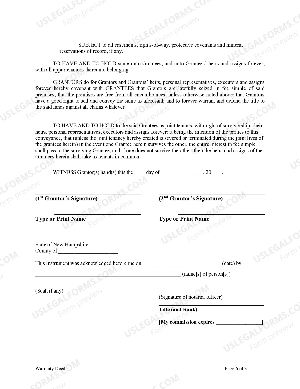 Preview Warranty Deed from Husband and Wife to Husband and Wife