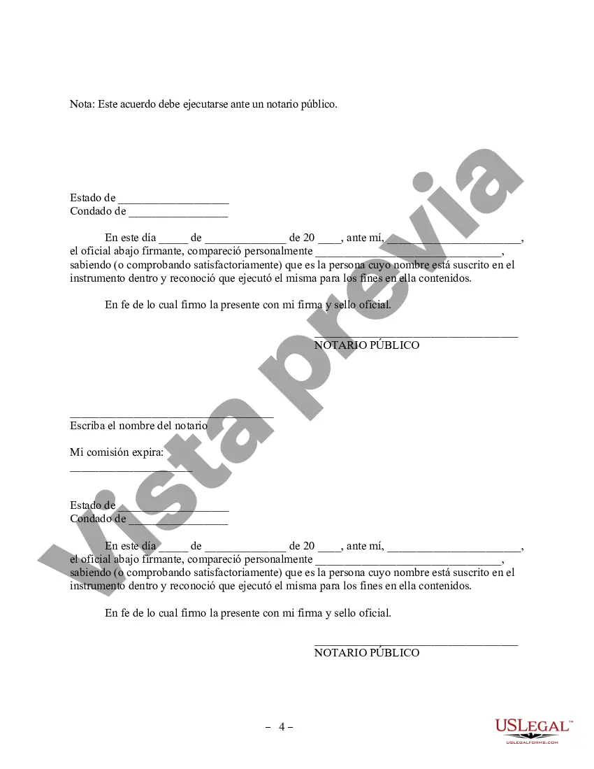 Preview Enmienda al Acuerdo de propiedad posnupcial - New Hampshire