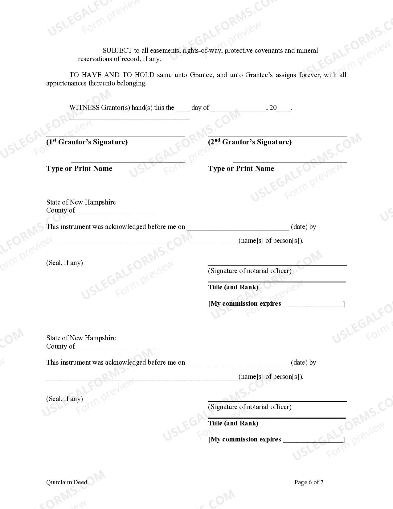 Preview Quitclaim Deed from Husband and Wife to an Individual