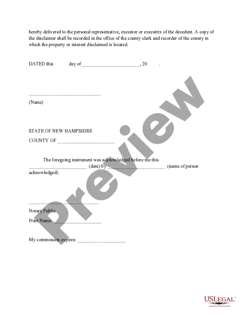 Preview Renunciation And Disclaimer of Real Property Interest