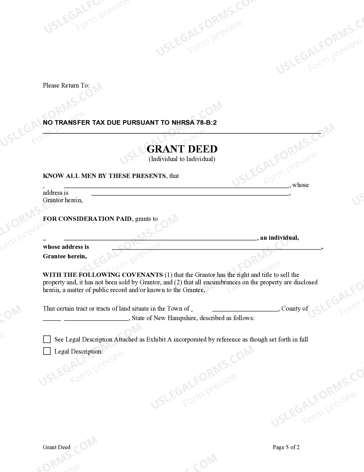 Preview Grant Deed - Individual to Individual