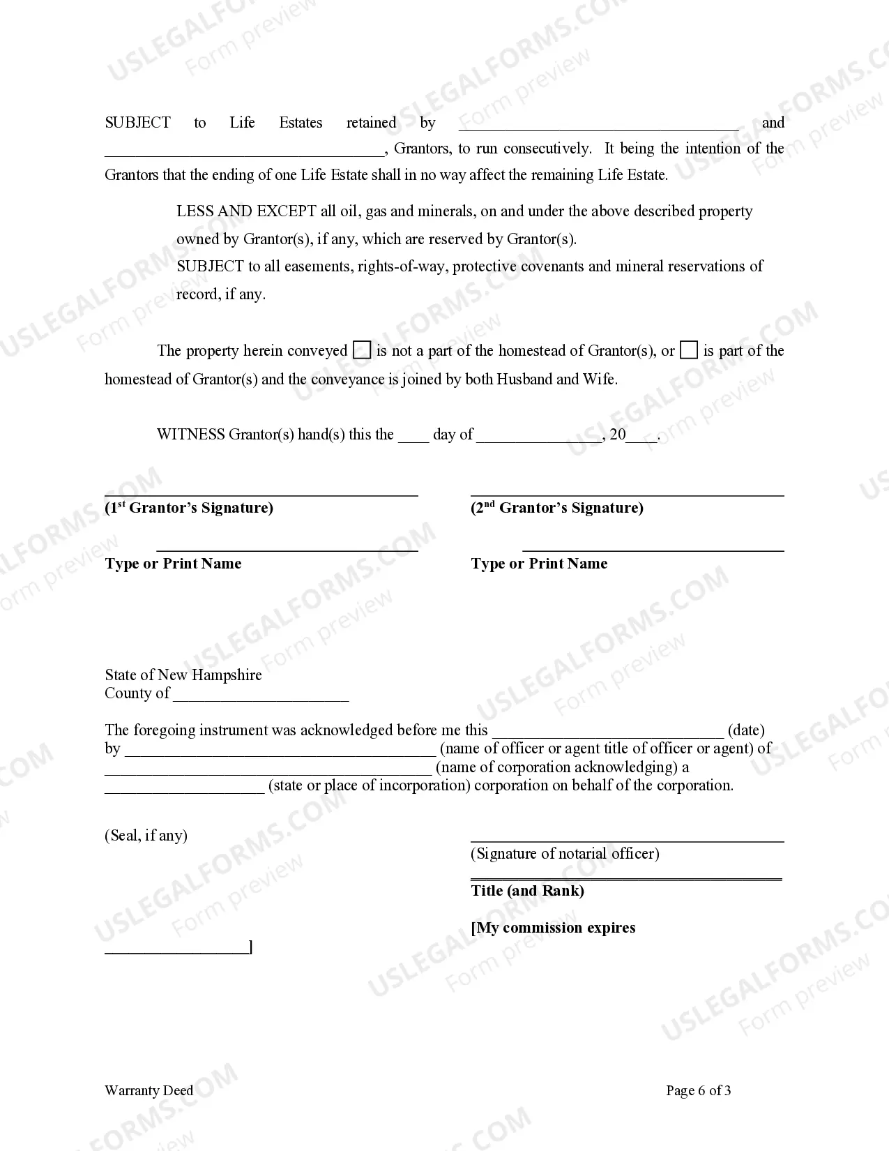 Preview Warranty Deed to Child Reserving a Life Estate in the Parents