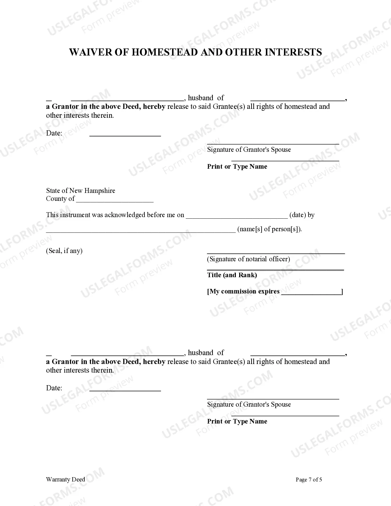 Preview Warranty Deed from Husband and Wife, or Two Individuals, to Husband and Wife, or Two Individuals.
