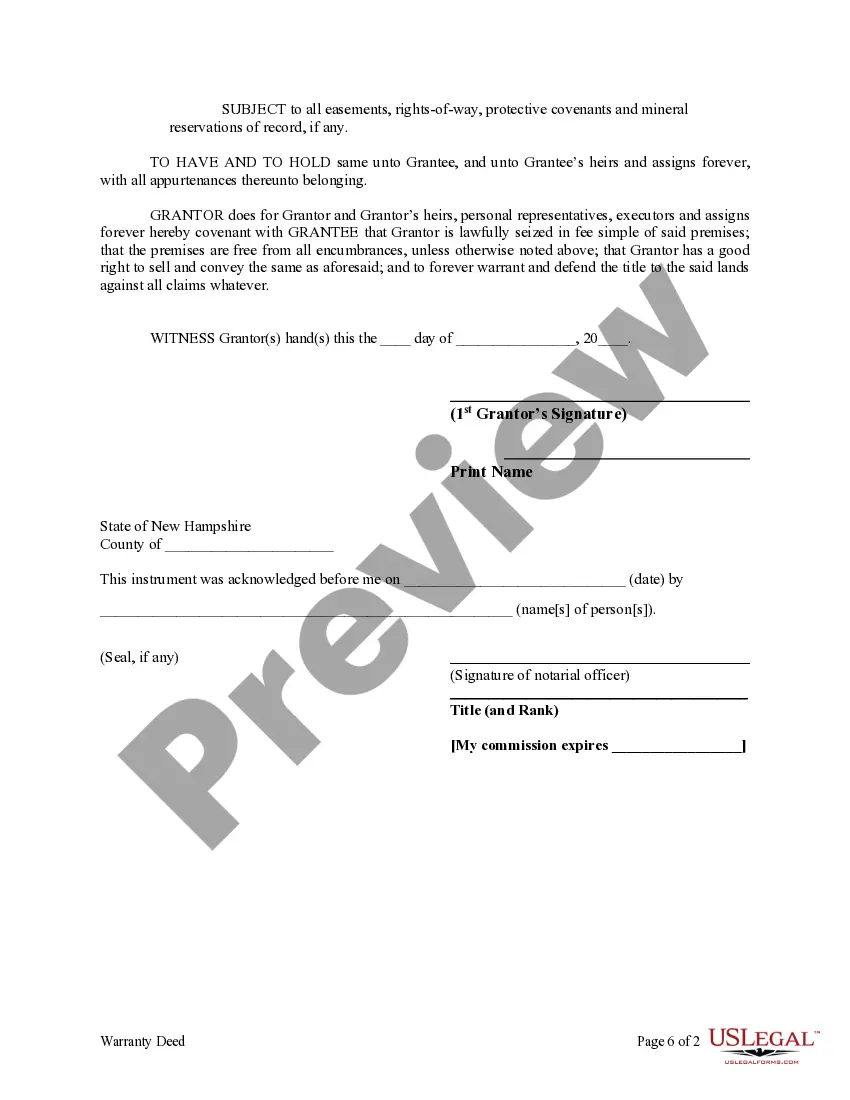 Preview Warranty Deed from Individual to Corporation