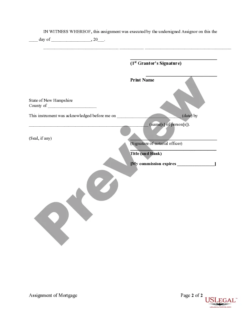 Preview Assignment of Mortgage by Individual Mortgage Holder