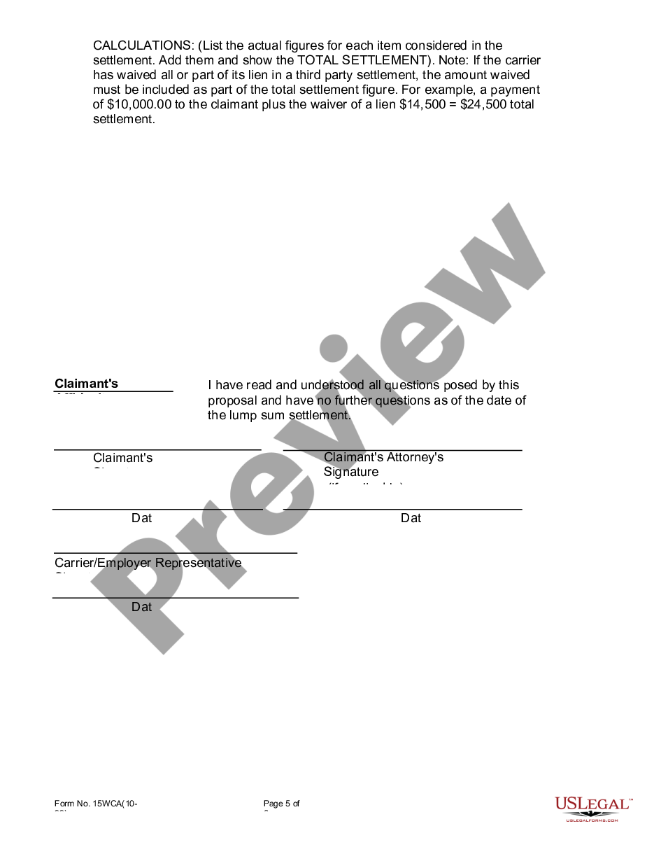page 4 Lump Sum Settlement Agreement preview