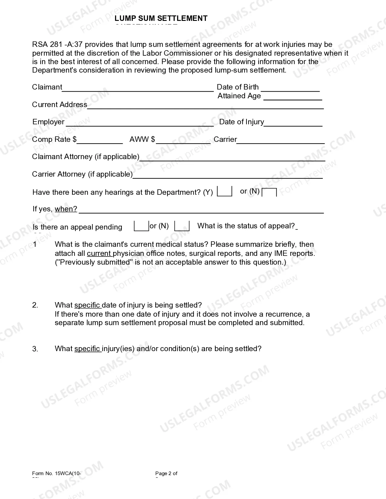 Preview Lump Sum Settlement Agreement