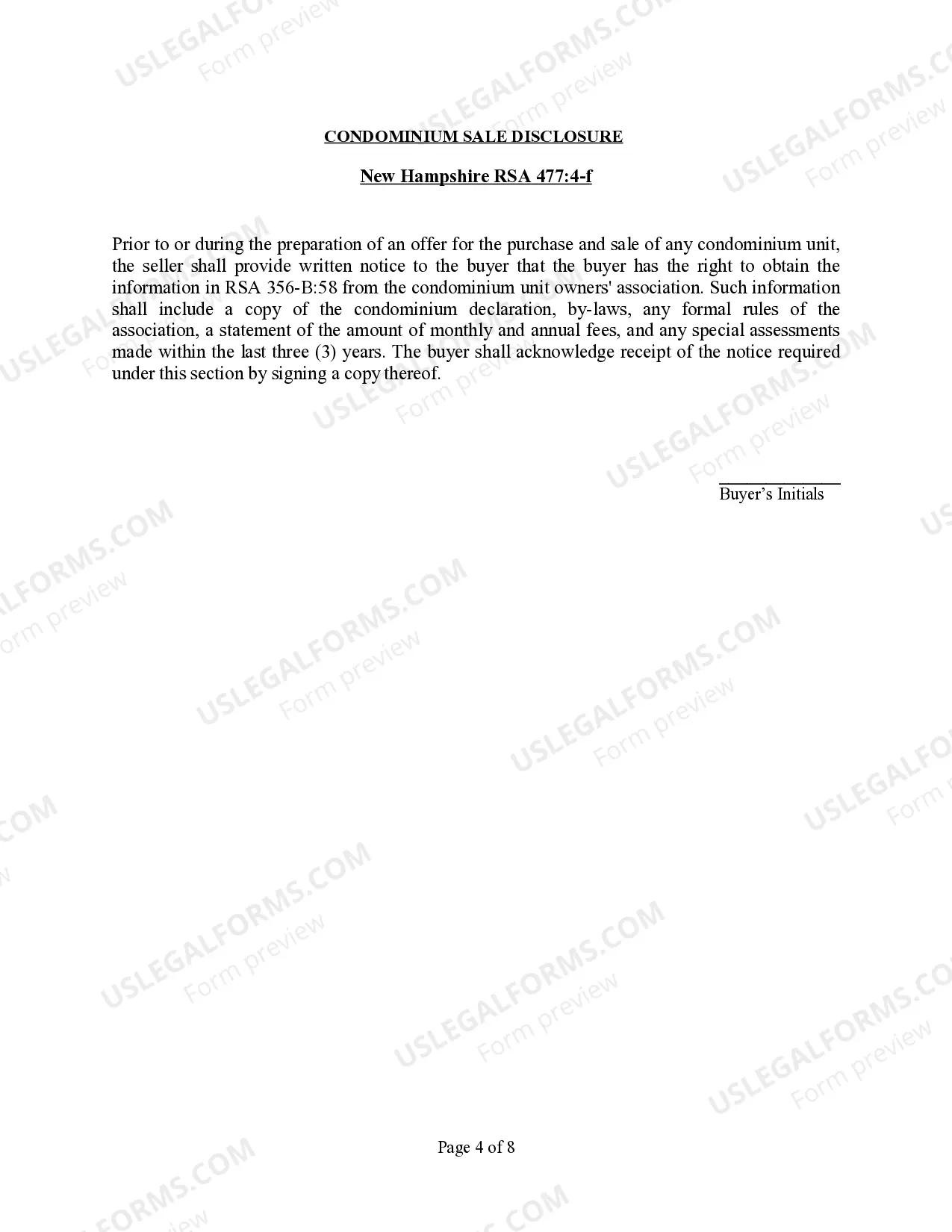Preview Commercial Real Estate Sales Disclosure Statement