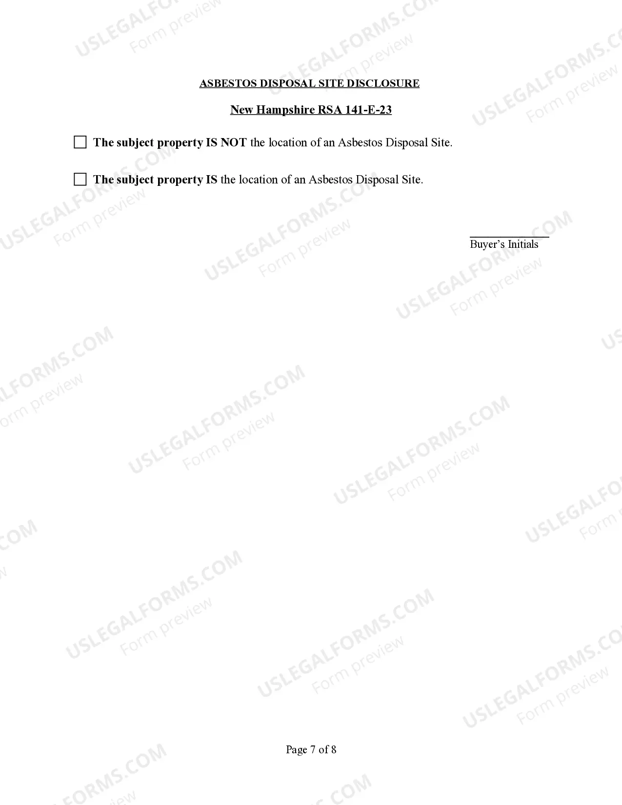 Preview Commercial Real Estate Sales Disclosure Statement