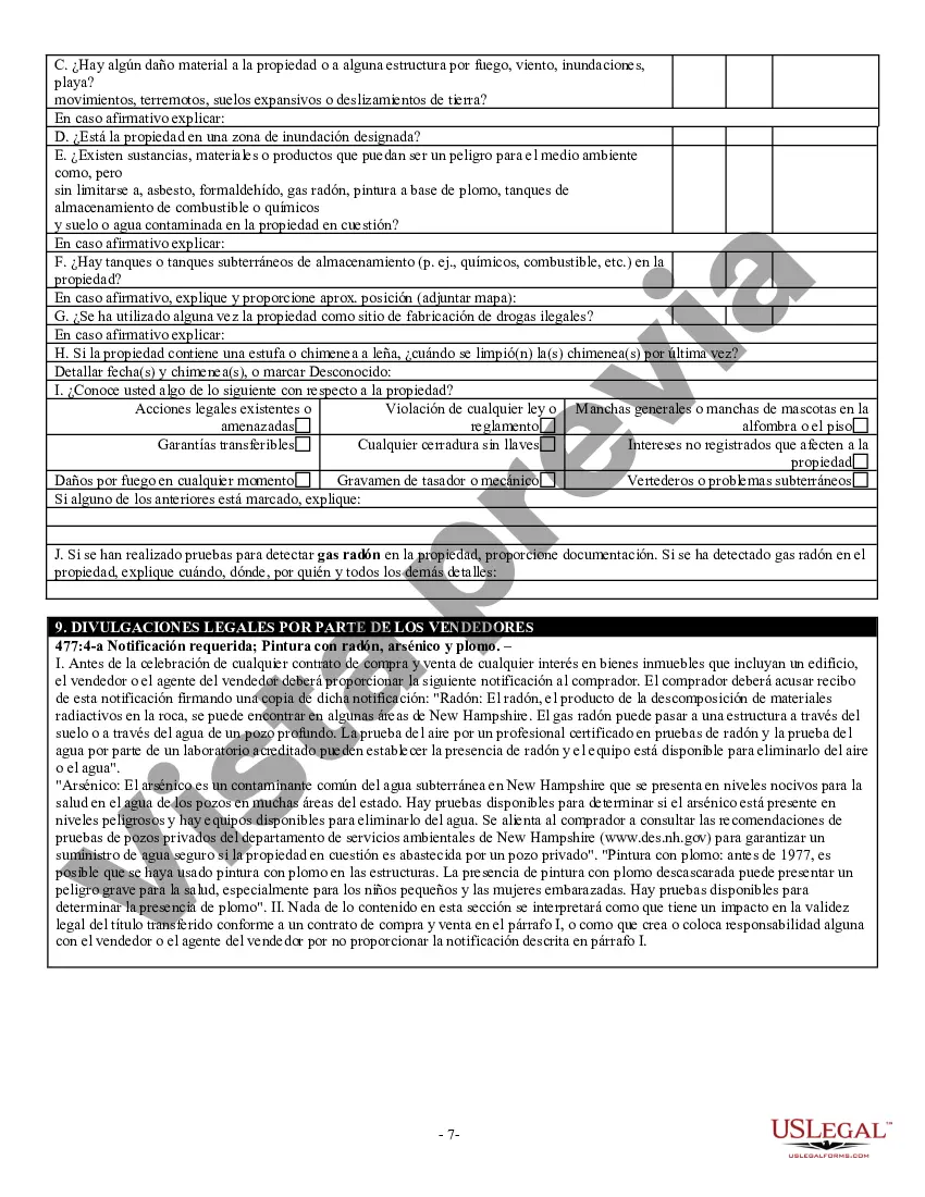 Preview Declaración de Divulgación de Ventas de Bienes Raíces Residenciales