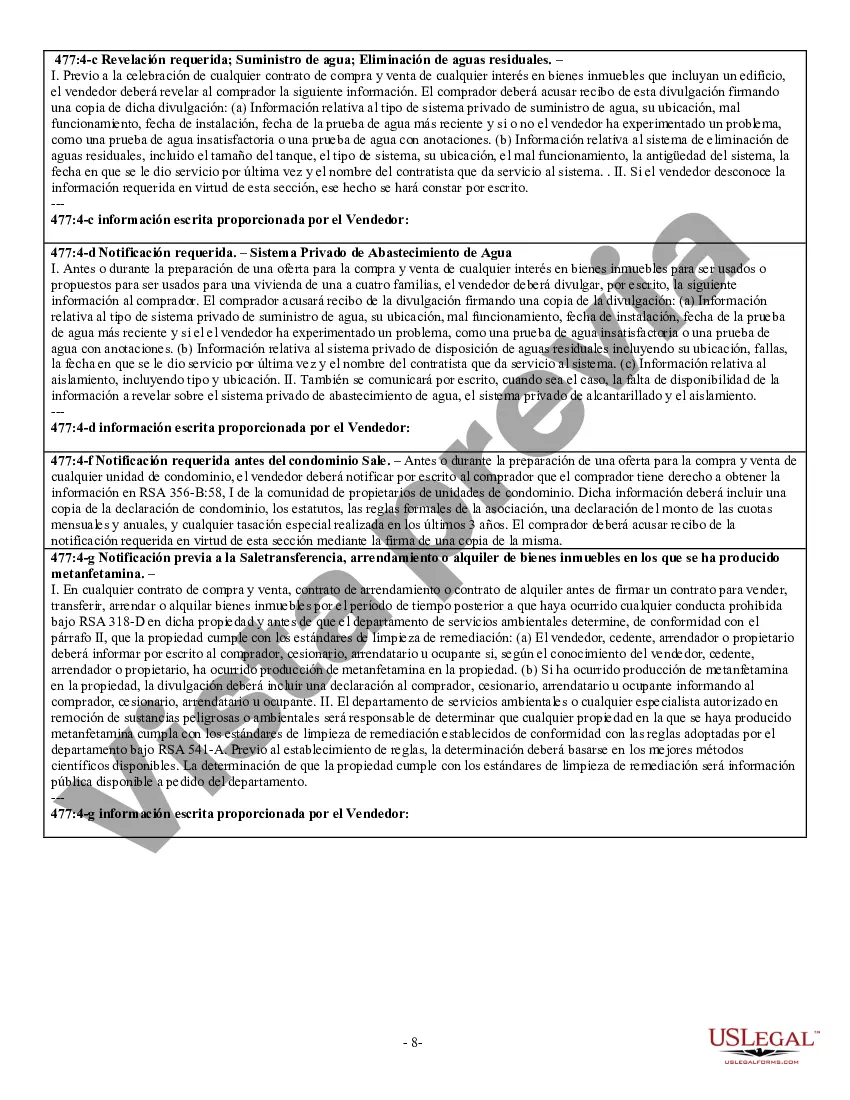 Preview Declaración de Divulgación de Ventas de Bienes Raíces Residenciales