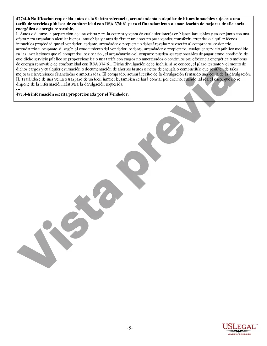 Preview Declaración de Divulgación de Ventas de Bienes Raíces Residenciales