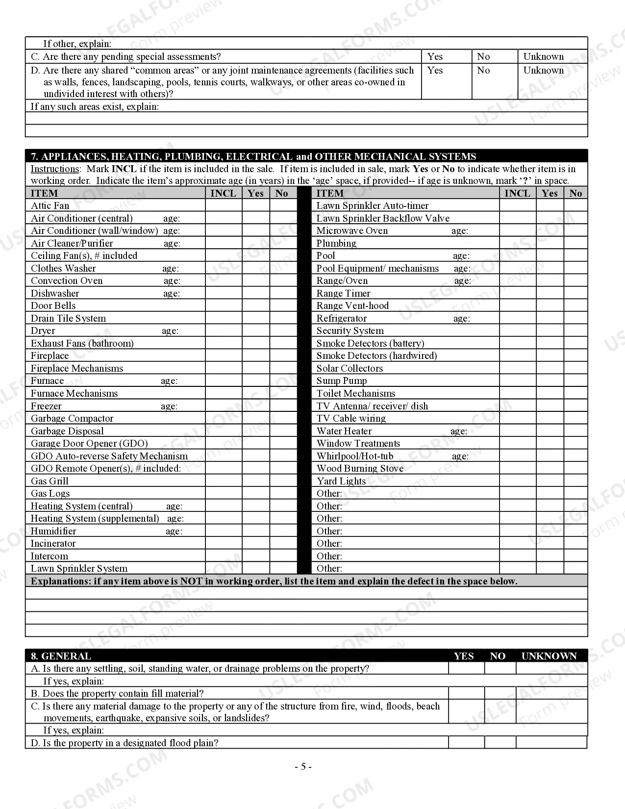 Preview Residential Real Estate Sales Disclosure Statement