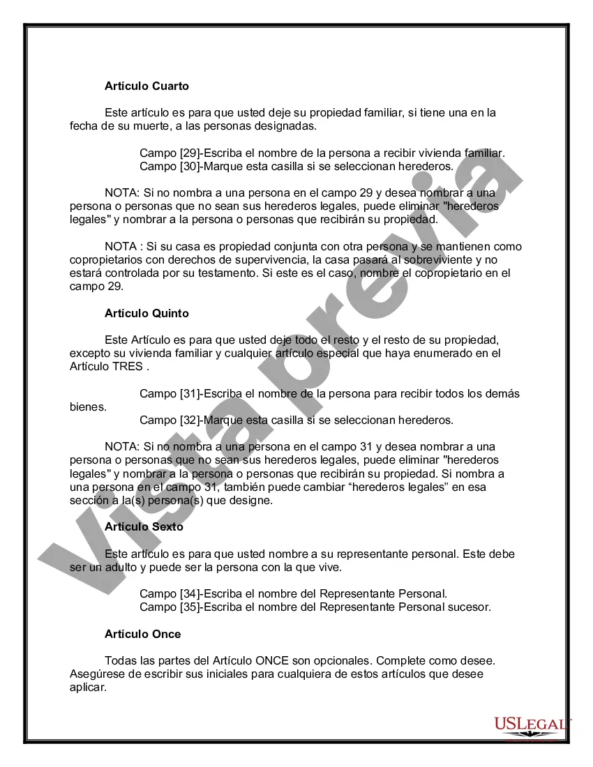 Preview Testamentos mutuos que contienen última voluntad y testamentos para personas solteras que viven juntas sin hijos