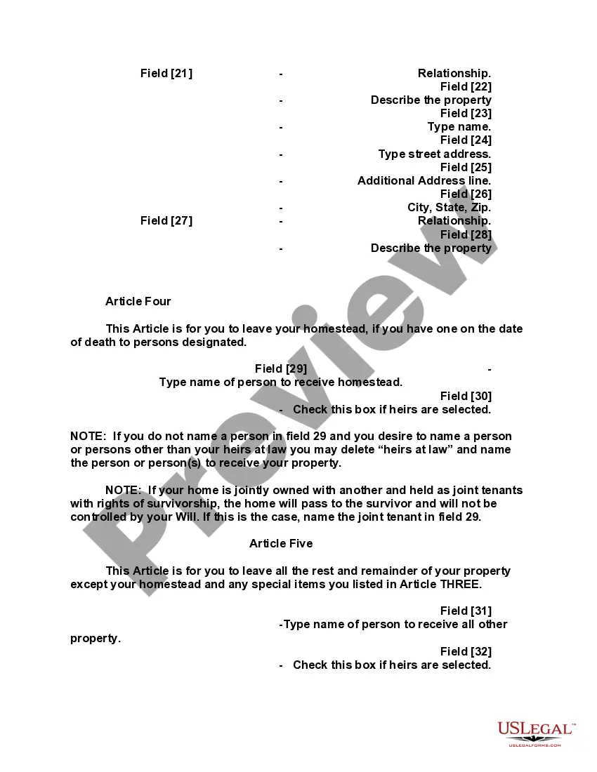 Preview Mutual Wills containing Last Will and Testaments for Man and Woman living together not Married with No Children