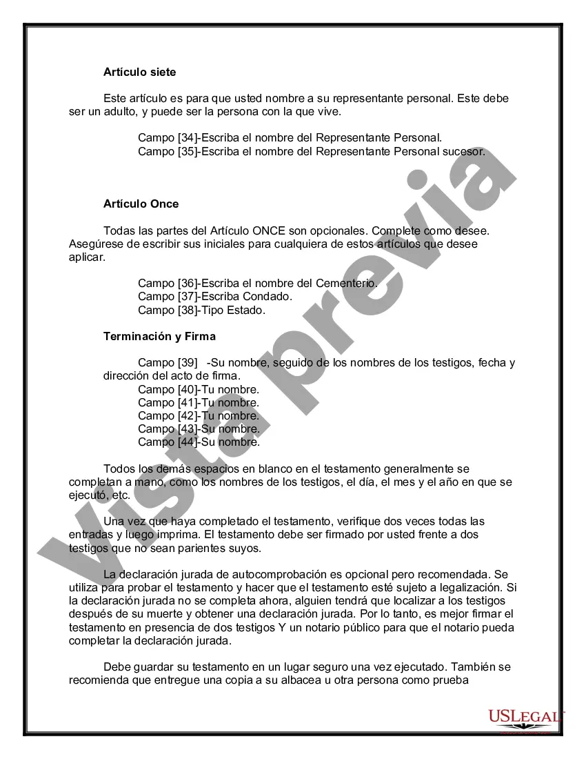 Preview Paquete de Testamentos Mutuos de Últimas Voluntades y Testamentos para Personas Solteras que conviven con Hijos Adultos