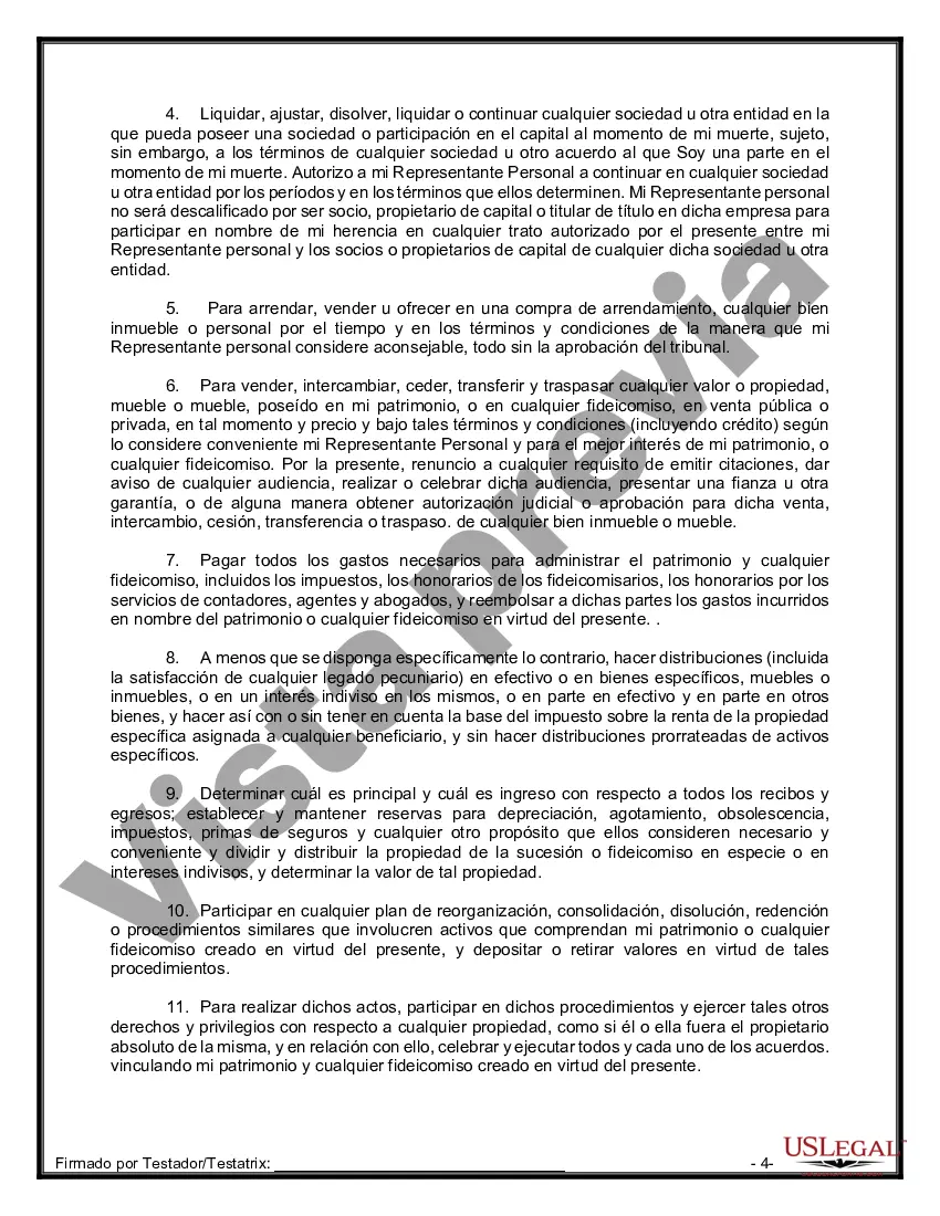 Preview Paquete de Testamentos Mutuos de Últimas Voluntades y Testamentos para Personas Solteras que conviven con Hijos Adultos