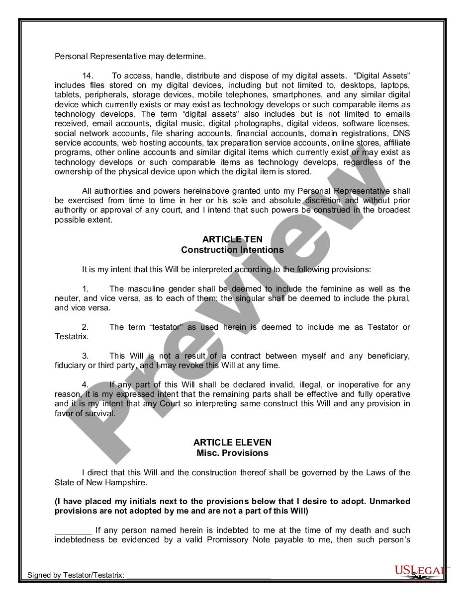page 7 Mutual Wills Package of Last Wills and Testaments for Unmarried Persons living together with Adult Children preview