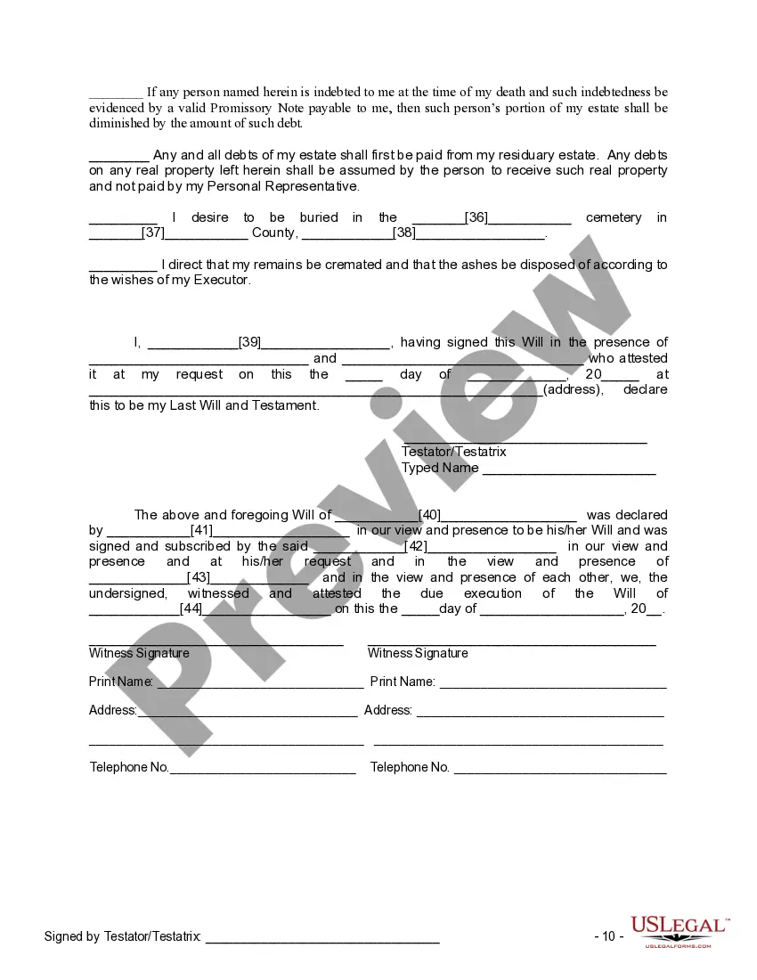 Preview Mutual Wills Package of Last Wills and Testaments for Man and Woman living together not Married with Adult Children