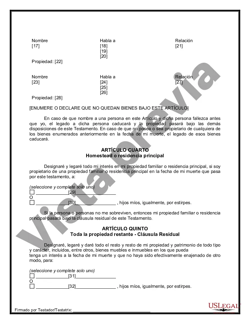 Preview Testamentos Mutuos o Últimas Voluntades y Testamentos para Personas Solteras que conviven con Hijos Menores