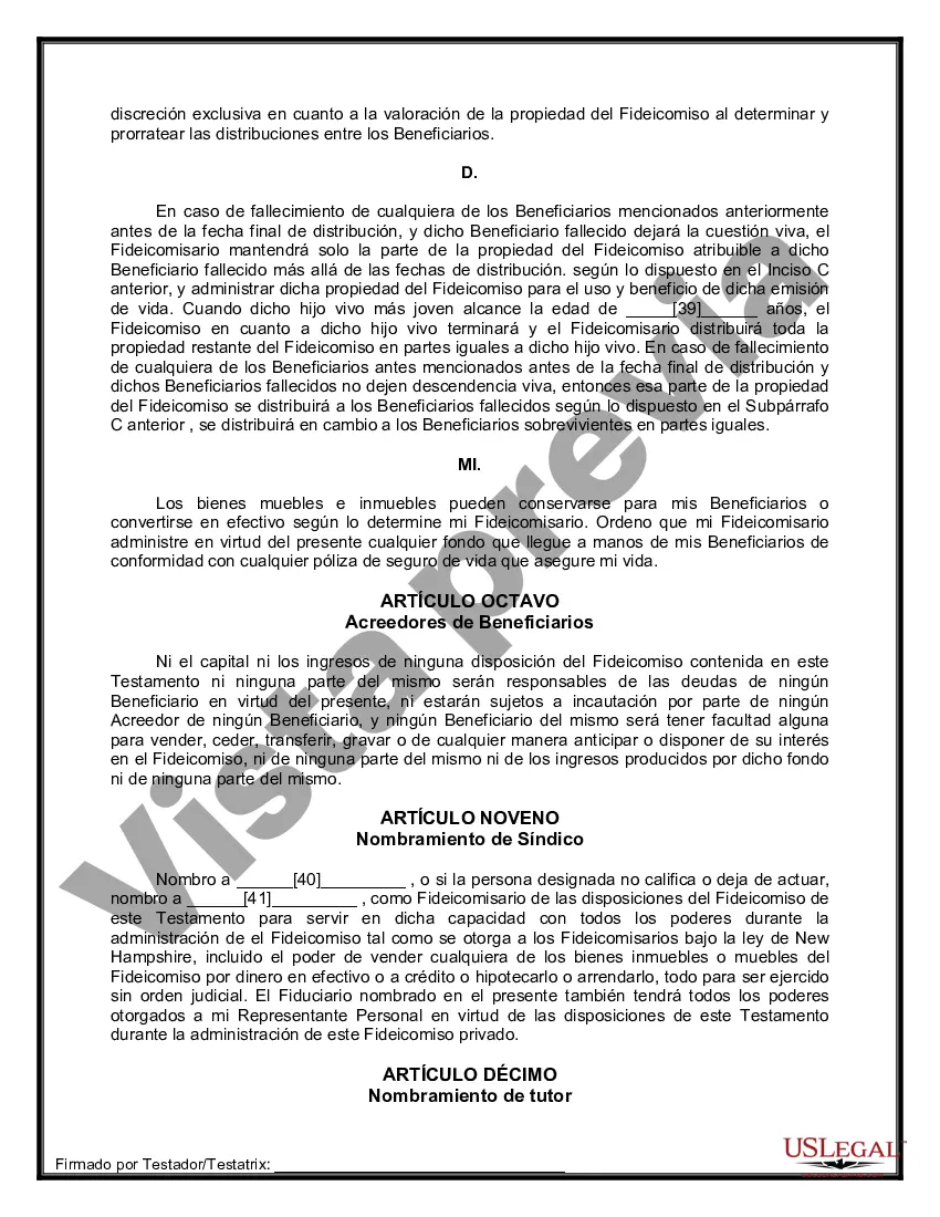 Preview Testamentos Mutuos o Últimas Voluntades y Testamentos para Personas Solteras que conviven con Hijos Menores